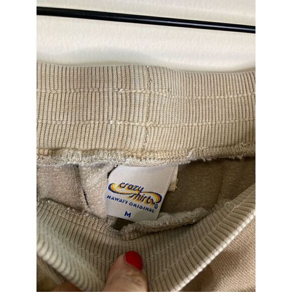 Crazy Shirt Hawai’i Original Mens Medium Jogger Pant Tan Khaki - Picture 3 of 9